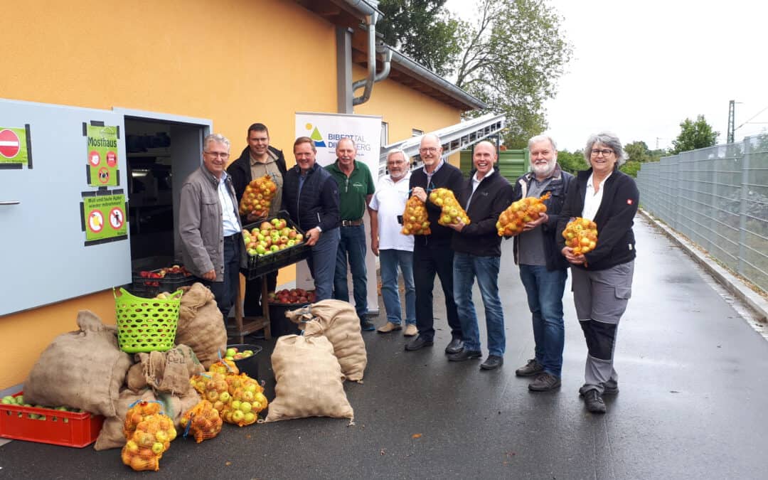 Die Kommunale Allianz Biberttal-Dillenberg mostet einen „Allianzsaft“: Besuch im Mosthaus des Gartenbauvereins Roßtal und Umgebung e.V.